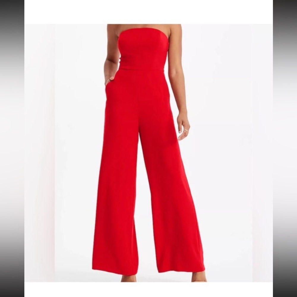 Express Vibrant Red Jumpsuit - image 1